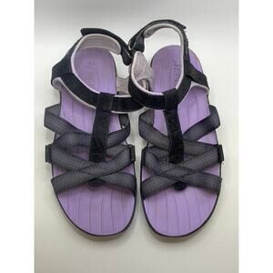 JSPORT By Jambu Women's Black-Purple Kaia Strappy Sandals SZ 8